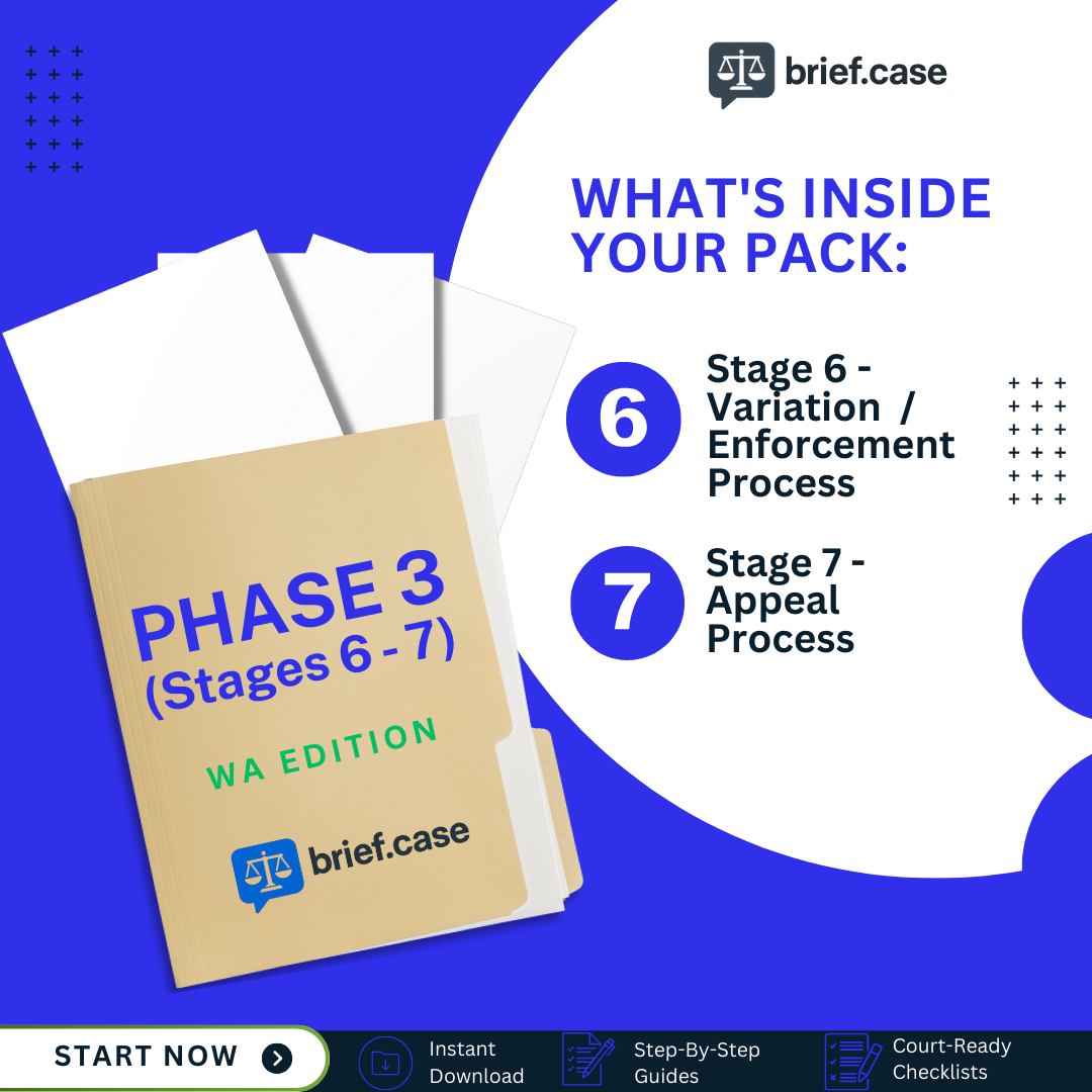 WA Phase 3: Orders, Vary, Appeal (WA)