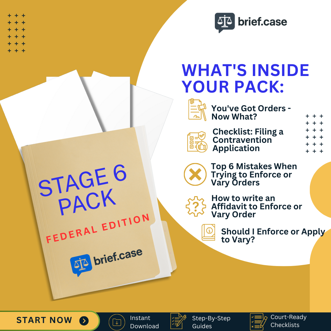 Document pack: FED Stage 6: Enforce or Vary Orders (Federal)